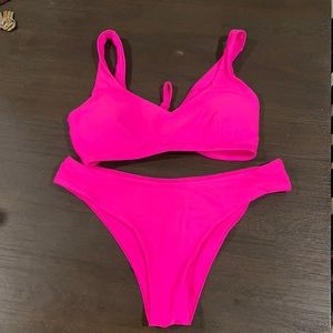 Adorable hot pink, Zaful bikini set